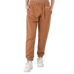 Ladies Camel Horseferry Print Jogging Pants, Size XX-Small