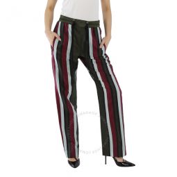 Ladies Cotton Silk Striped Tailored Track Pants, Brand Size 4 (US Size 2)