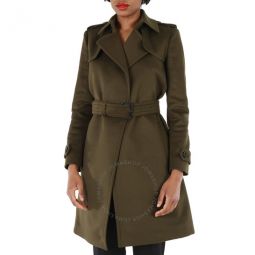 Ladies Dark Olive Tempsford Single-Breasted Trench Coat, Brand Size 6 (US Size 4)