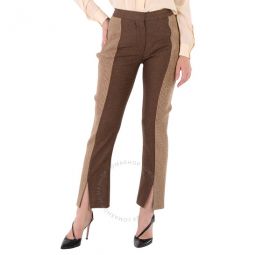 Ladies Dark Tan Wool And Cashmere Trousers, Brand Size 4 (US Size 2)