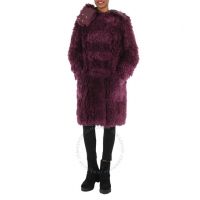 Ladies Deep Maroon Montgomery Faux Fur Ear Applique Tailored Coat, Brand Size 6 (US Size 4)
