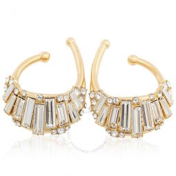 Ladies Faux Crystal Gold-Plated Ear Clips