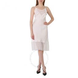 Ladies Lace Trim And Monogram Detail Silk Satin Lingerie Dress, Brand Size 6 (US Size 4)