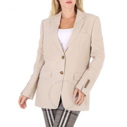 Ladies Loulou Oatmeal Single-Breasted Tailored Jacket, Brand Size 10 (US Size 8)