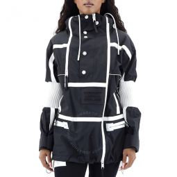 Ladies Monochrome Nylon Reconstructed Track Jacket, Brand Size 6 (US Size 4)