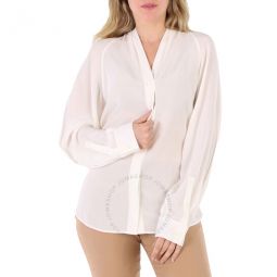 Ladies Natural White Fion Long-Sleeve Shirt, Brand Size 8 (US Size 6)