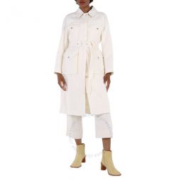 Ladies Natural White Quilted Panel Car Coat, Brand Size 6 (US Size 4)