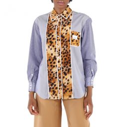 Ladies Navy Stripe Aida Spotted Monkey Print Shirt, Brand Size 2 (US Size 0)