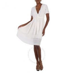 Ladies Pleated Georgette Wrap Dress, Brand Size 6 (Us Size 4)