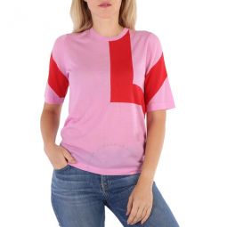 Ladies Primrose Pink Graphic Mirar Knit Top, Size Small