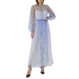 Ladies Puff-sleeve Embroidered Tulle Dress, Brand Size 8 (US Size 6)