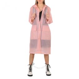 Ladies Rose Pink Transparent Trench Coat, Brand Size 10 (US Size 8)