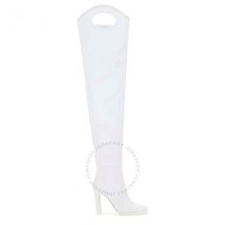 Ladies Shoreditch White Porthole Detail Over-The-Knee Boots, Brand Size 40 ( US Size 10 )