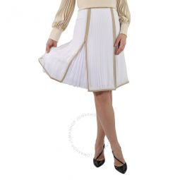 Ladies Silk Pleated Skirt In Magnolia, Brand Size 6 (US Size 4)