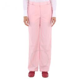 Ladies Soft Pink Pocket Detail Tumbled Wool Tailored Trousers, Brand Size 10 (US Size 8)