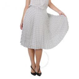 Ladies TB Monogram Pleated High-waist Skirt, Brand Size 12 (US Size 10)