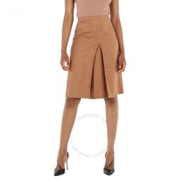 Ladies Topstitch Detail Wool-blend A-line Skirt, Brand Size 4 (US Size 2)