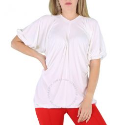 Ladies White Ruth T-Shirt With Cut Out Sides, Size XX-Small