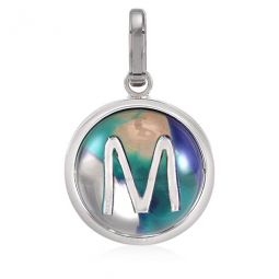 Marbled Resin M Alphabet Charm