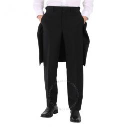 Mens Black Cape Detail Tailored Trousers, Brand Size 48 (Waist Size 32.7)