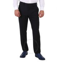 Mens Black Classic Fit Wool Cashmere Tailored Pants, Brand Size 60 (Waist 42.1)