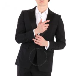 Mens Black English-fit Rhinestone Mohair And Wool Tailored Jacket, Brand Size 46R (US Size 36R)