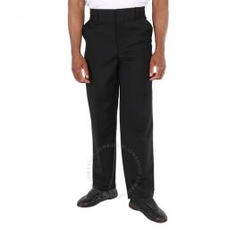 Mens Black Straight-Leg Wool Mohair Trousers, Brand Size 44 (US Size 29.5)