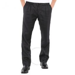 Mens Black Zip-detailed Trousers, Size 46 (Waist Size 31.1)