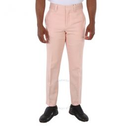 Mens Blush Pink Check Side Stripe Trousers, Brand Size 58 (US Size 40.5)