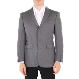 Mens Cloud Grey English Fit Cashmere Silk Jersey Tailored Jacket, Brand Size 48 (US Size 38)