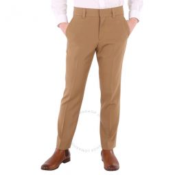Mens Fawn Grain De Poudre Wool Tailored Trousers, Brand Size 50 (US Size 34.3)