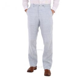 Mens Light Blue Melange Tailored Trousers, Brand Size 44 (Waist Size 29.5)