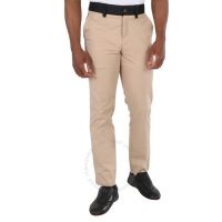 Mens Soft Fawn Slim Cut Cotton-Blend Side Stripe Trousers, Brand Size 52 (Waist Size 35.8)