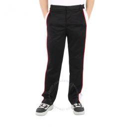 Mens Straight-leg Side Stripe Cotton-blend Trousers, Brand Size 44 (X-Small)