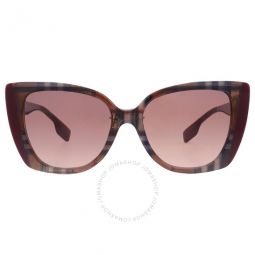 Meryl Pink Gradient Dark Brown Butterfly Ladies Sunglasses