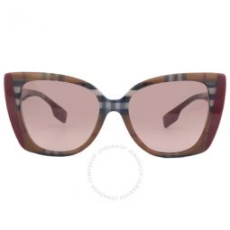 Meryl Pink Gradient Dark Brown Cat Eye Ladies Sunglasses