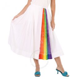 Morlaix Rainbow Striped Cotton Midi Skirt, Brand Size 8 (US Size 6)