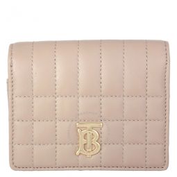 Oat Beige Ladies Tri-Fold Quilted Wallet