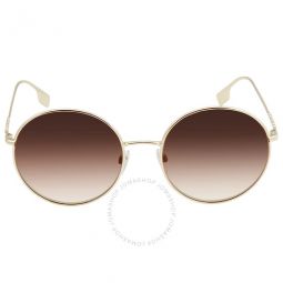 Pippa Gradient Brown Round Ladies Sunglasses