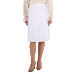 Pleated Skirt With Silk Lining In Optic White, Brand Size 10 (US Size 8)