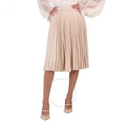 Plisse Soleil Crystal Detail Stretch Cady Skirt, Brand Size 10 (US Size 8)