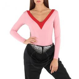 Runway Ladies Pink Two-tone Stretch Jersey Bodysuit, Size X-Large