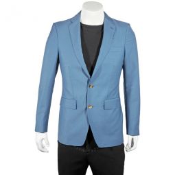 Steel Blue Wool Mohair English Fit Tailored Jacket, Brand Size 50R (US Size 40R)