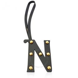Studded Leather Alphabet N Charm