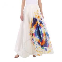 Tie-dye Print Maxi Skirt In Multi-bright Blue, Brand Size 4 (US Size 2)