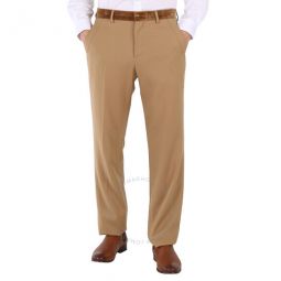 Warm Camel Wool Flannel Tailored Trousers, Brand Size 46 (Waist Size 31.1)