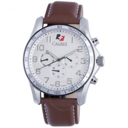 Buffalo Silver Dial Brown Leather Mens Watch SC-4B1-04-001-7