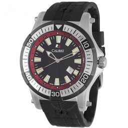 Hawk Date Black and Red Dial Black Rubber Mens Watch SC-4H1-04-007-4