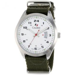 Trooper White Dial Green Canvas Strap Mens Watch SC-4T1-04-001-6T