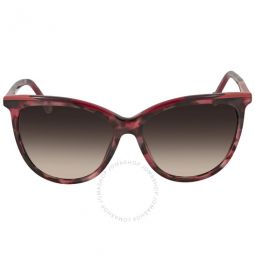 Brown Gradient Pink Butterfly Ladies Sunglasses
